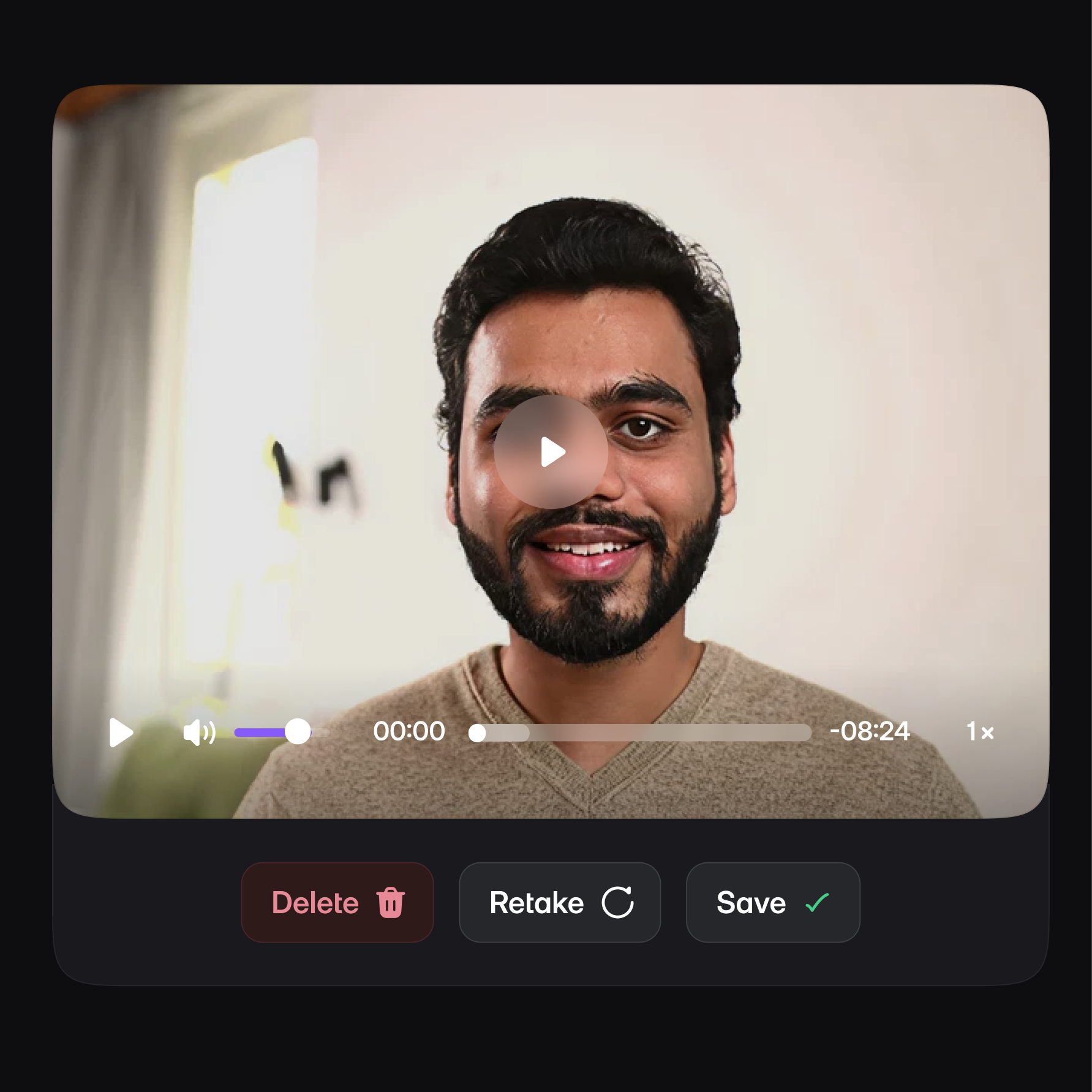 Video responses workflow preview